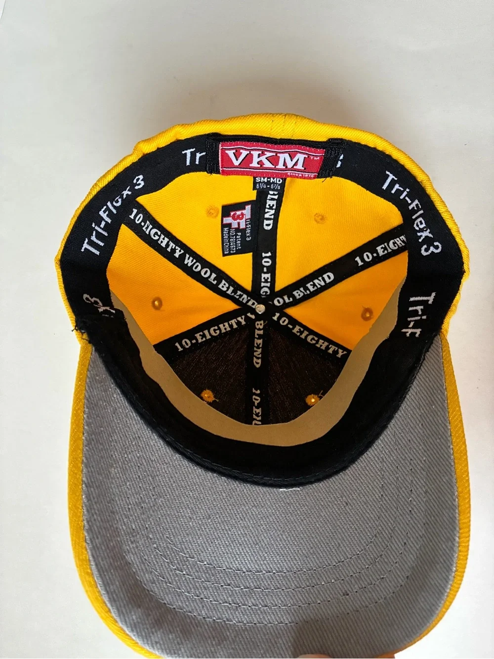 Set of 3 Wool Blend Fitted Ballcap Hats S/M 6 Panel Blank Red Yellow Orange